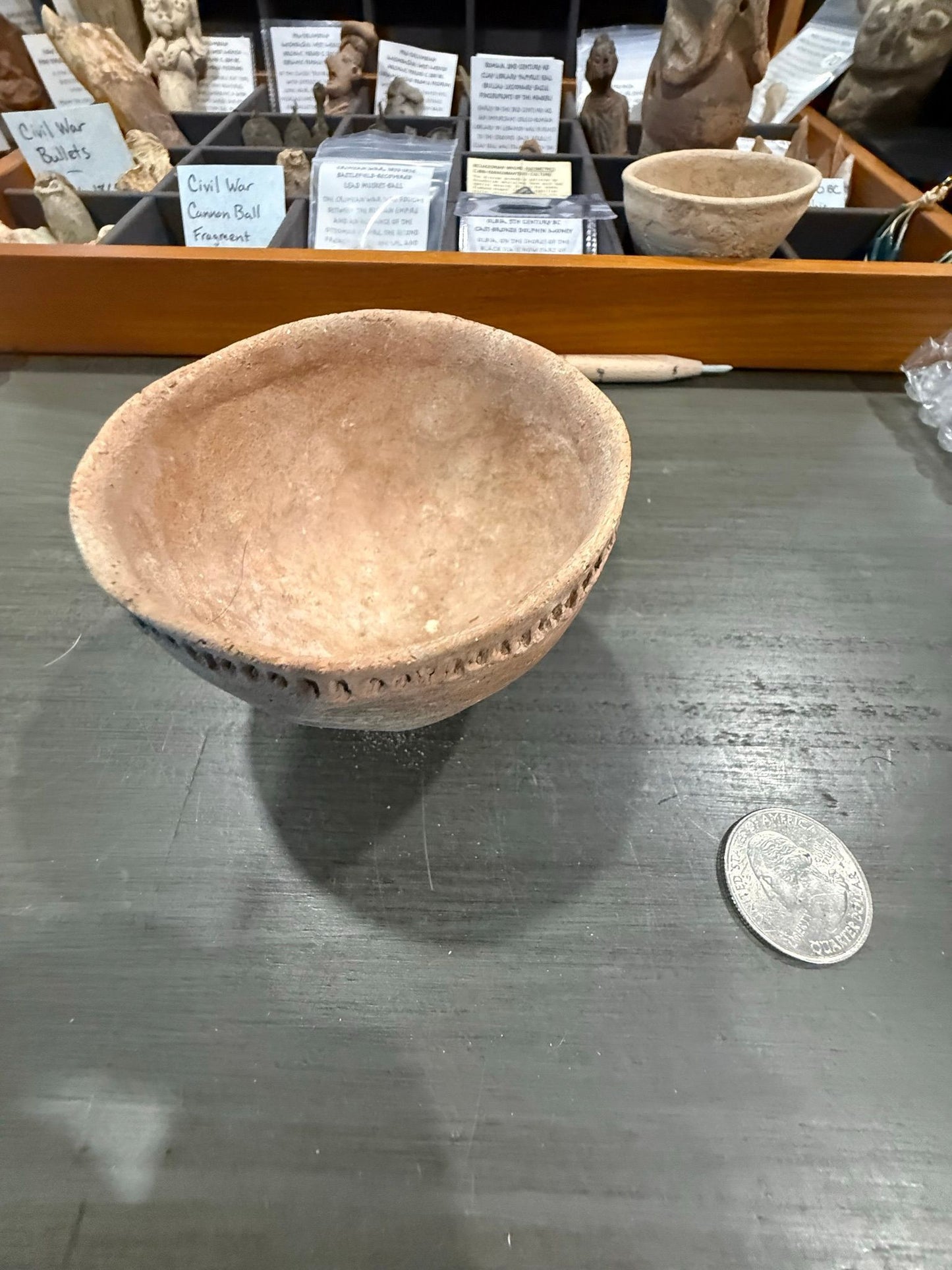 Ancient Holy Land Pottery Bowl – c. 2nd–1st Millennium BCE, Decorated Rim, Intact