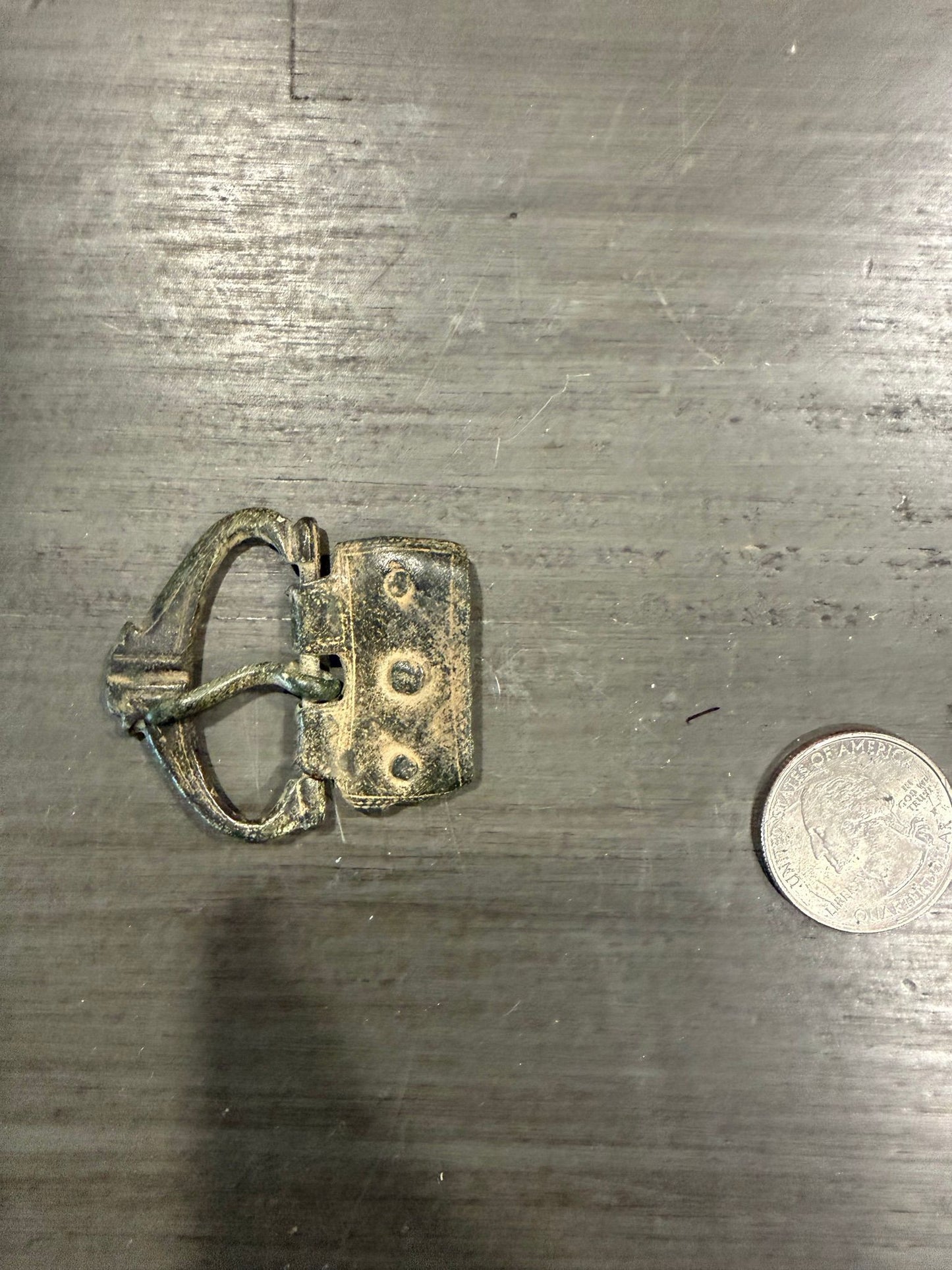 Ancient Roman Bronze Belt Buckle – 1st–3rd Century CE, Authentic Patina