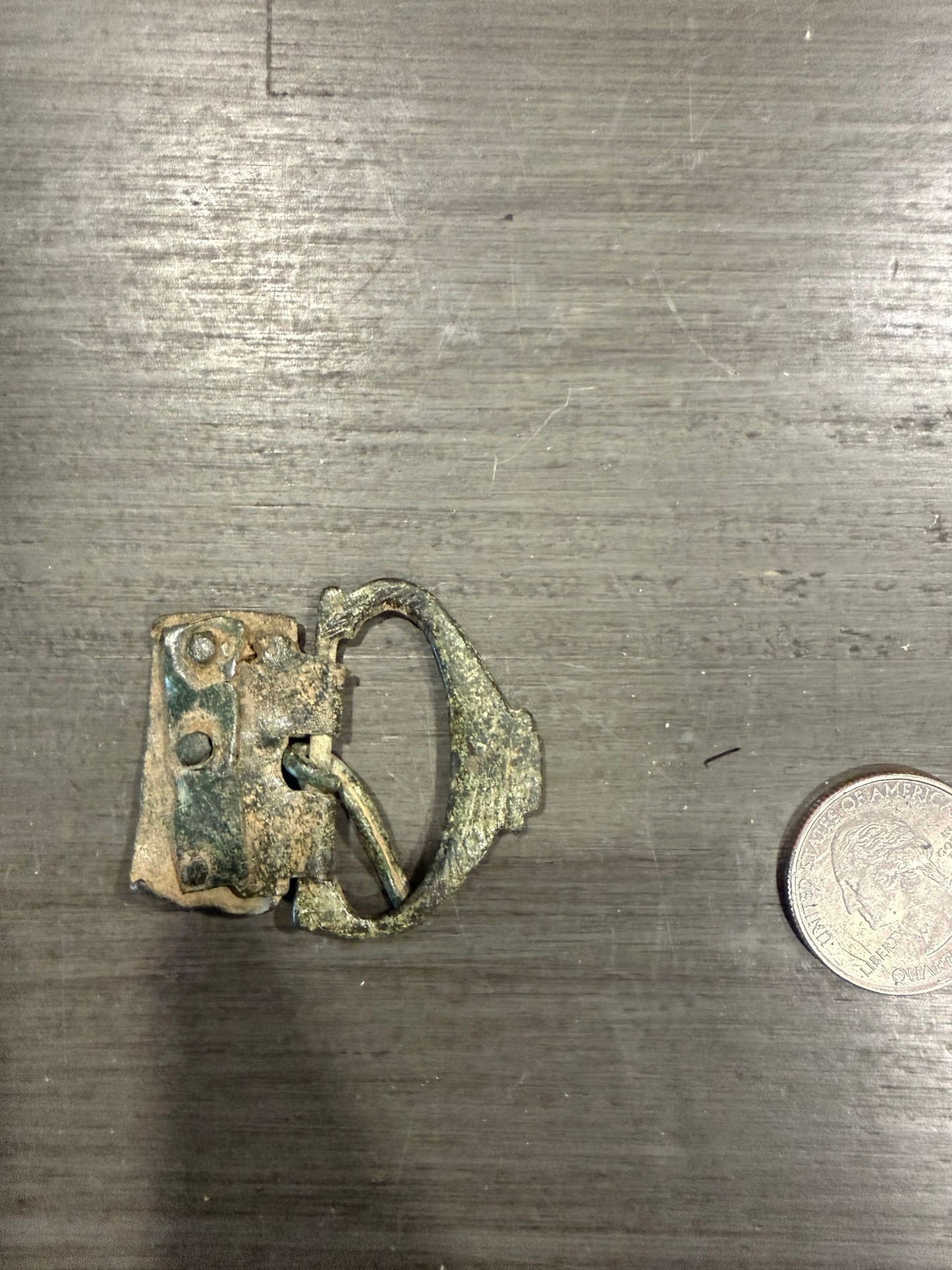 Ancient Roman Bronze Belt Buckle – 1st–3rd Century CE, Authentic Patina