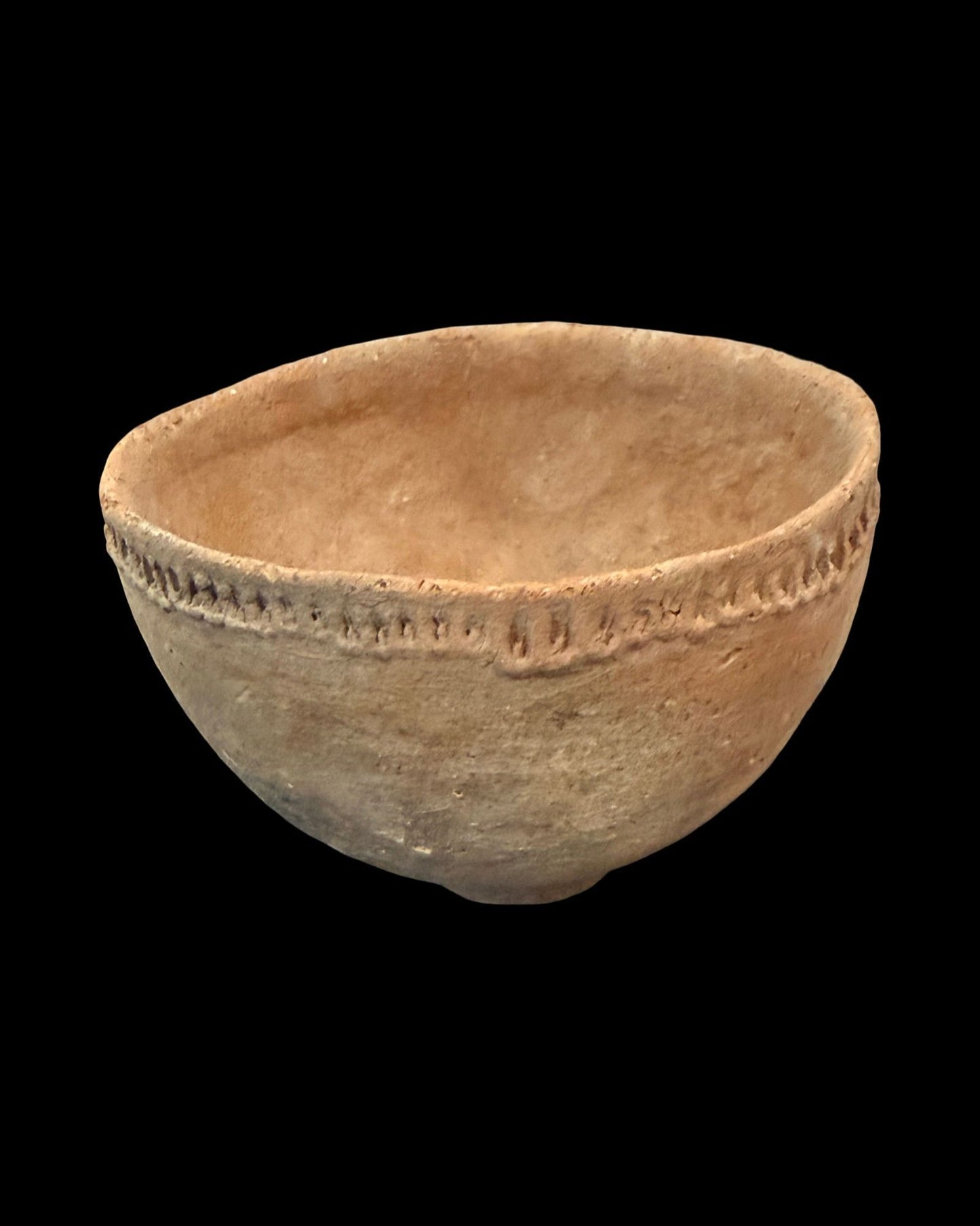 Ancient Holy Land Pottery Bowl – c. 2nd–1st Millennium BCE, Decorated Rim, Intact